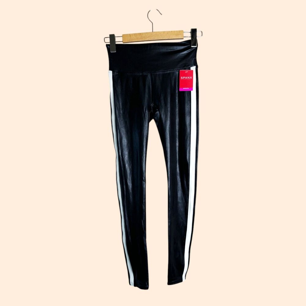 Spanx Faux Leather Side Stripe Leggings